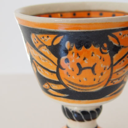 6-1　ゴブレット（オレンジのカニ） | 川島いずみ