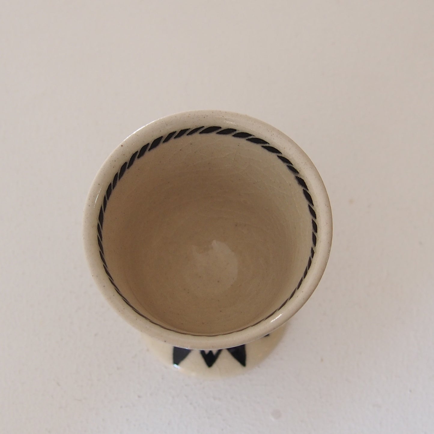 6-2　ゴブレット（白黒の花柄） | 川島いずみ