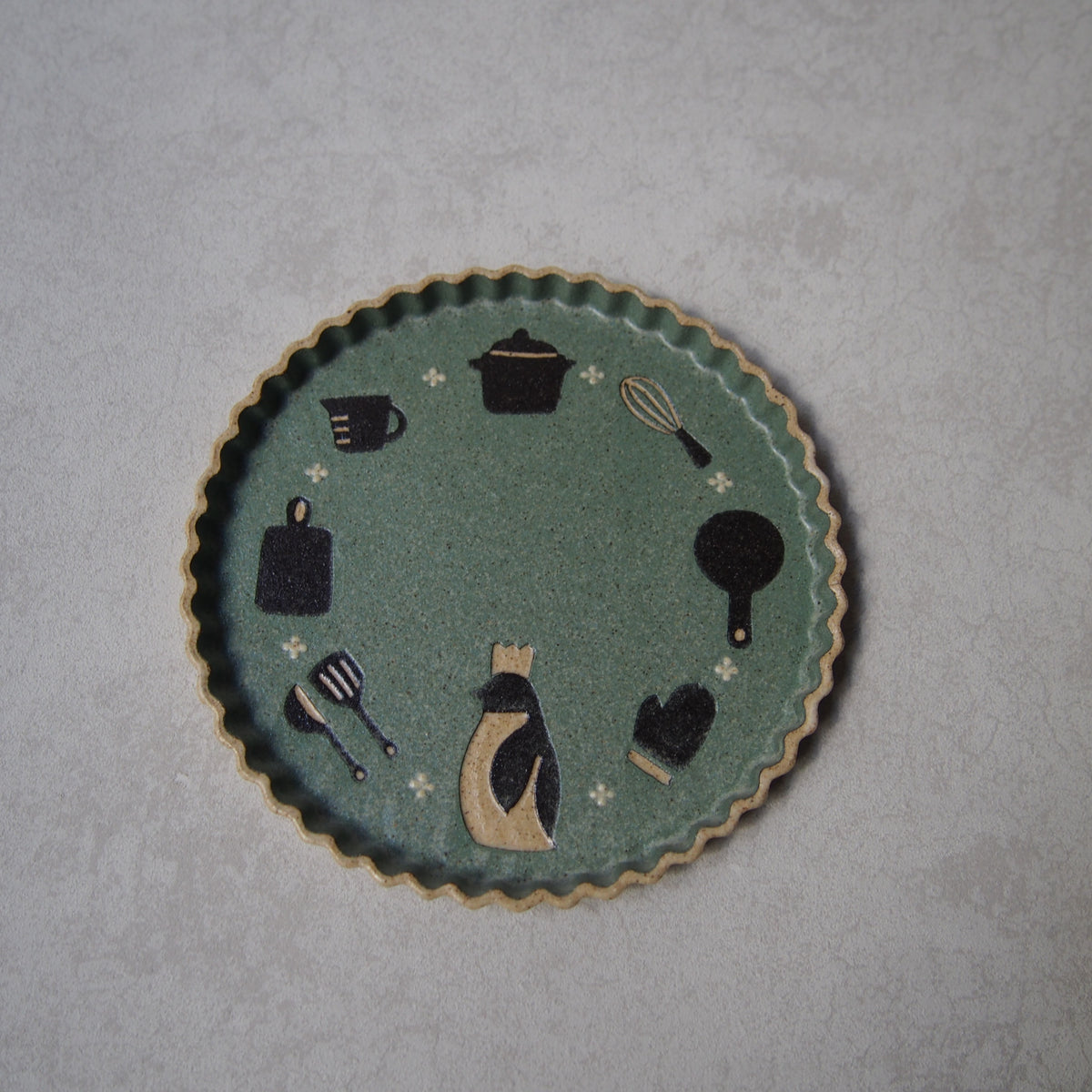 2-5　なみなみプレート160mm/重ね化粧 | 苔色工房