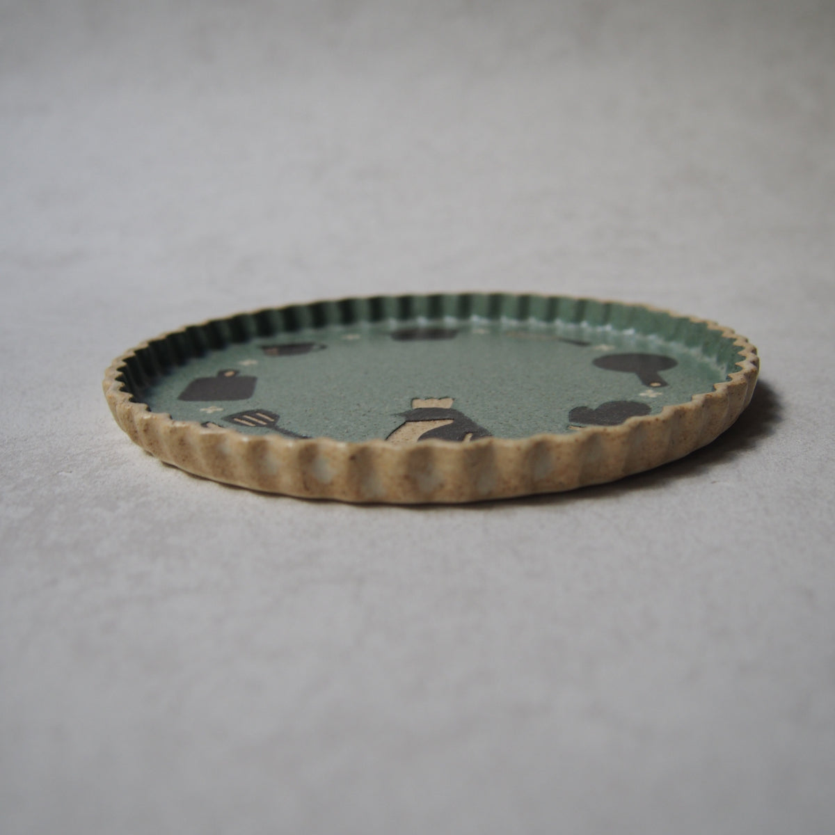 2-5　なみなみプレート160mm/重ね化粧 | 苔色工房
