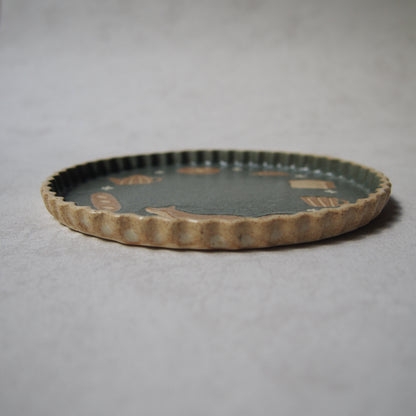 2-1　なみなみプレート160mm/重ね化粧 | 苔色工房
