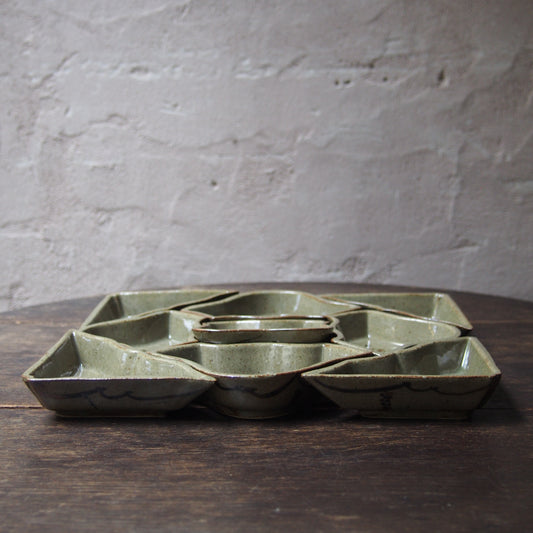 20 九子盆（9個セット）（鉄絵並白釉） | 加藤舞