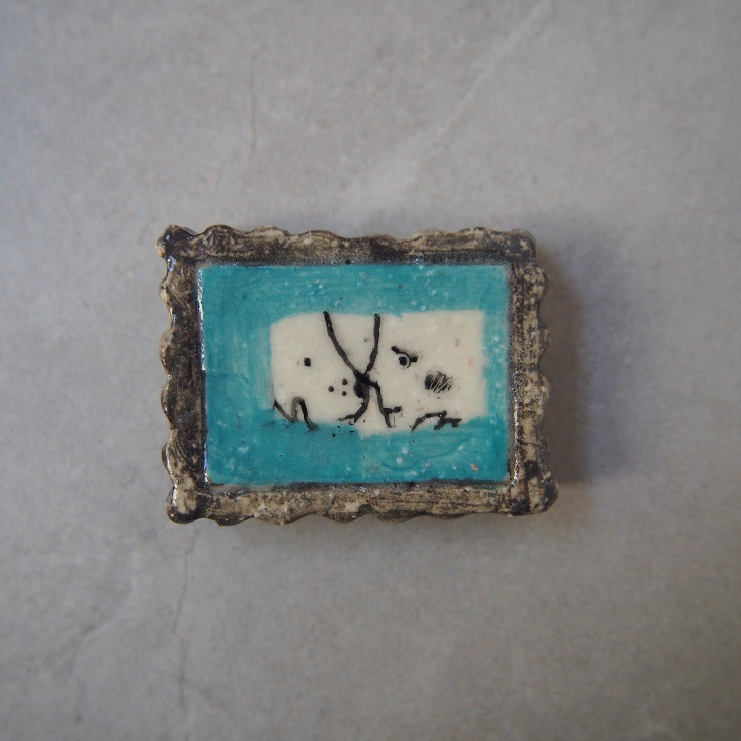 53　 小物･切手画2 ふたり | 黒木杏子