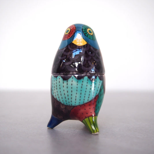 35　フクロウ 三つ足小箱2 | ふくちあやこ