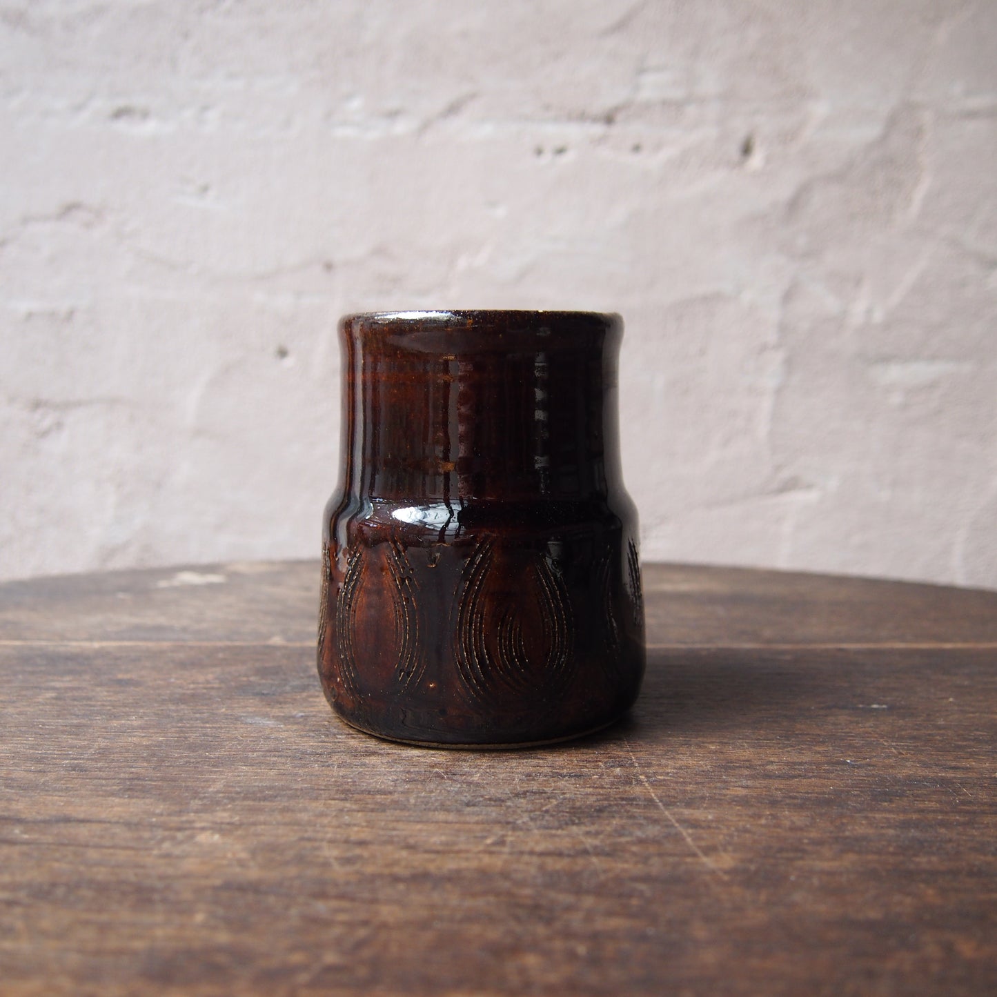 54 カトラリースタンドM（櫛目飴釉） | 加藤舞