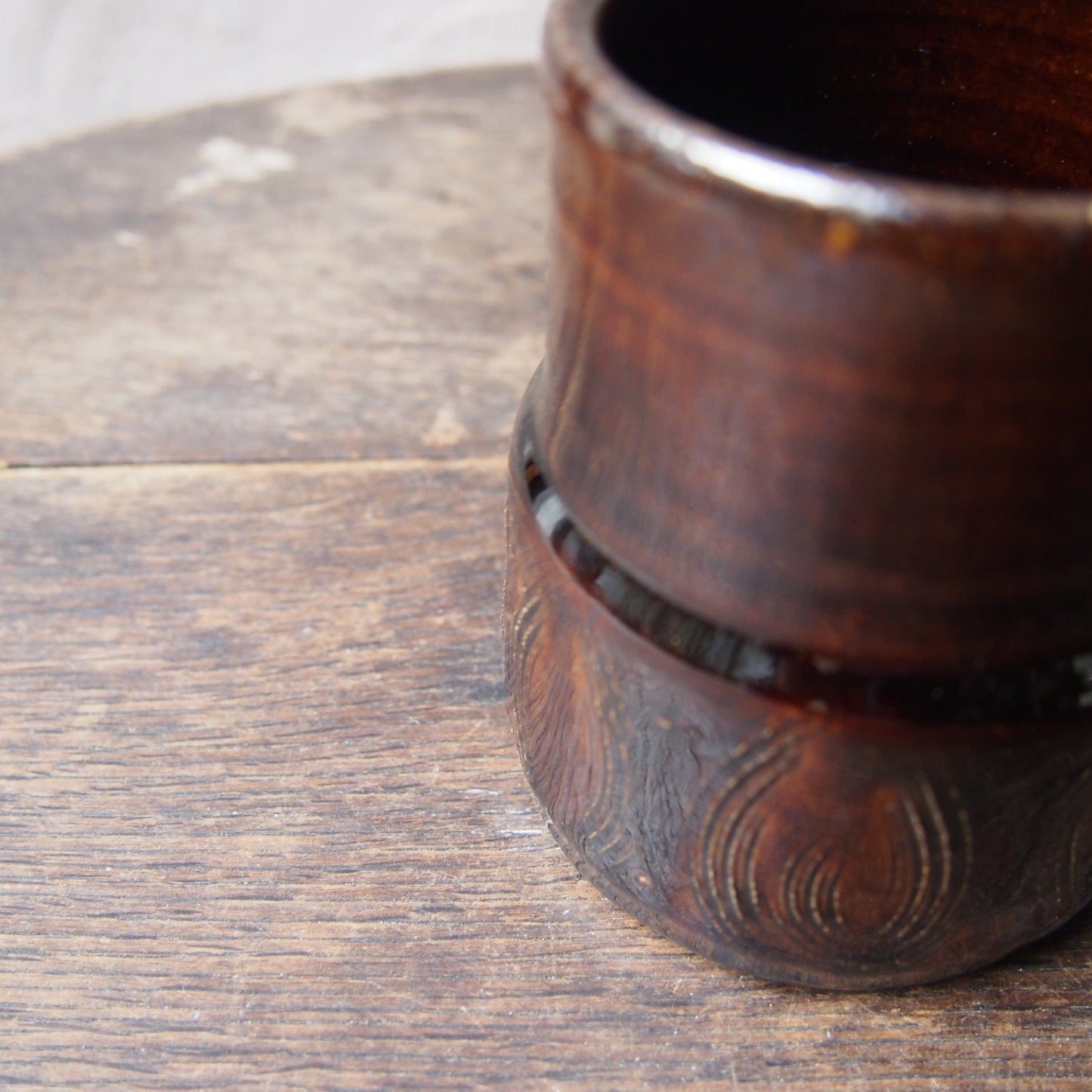 54 カトラリースタンドM（櫛目飴釉） | 加藤舞