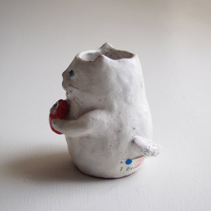 2 ねこ花入れ（中）縁起物 | 松浦 唱子