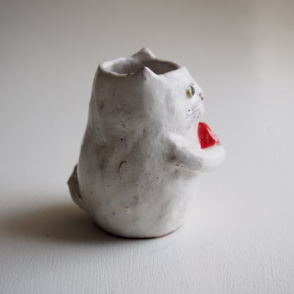 2 ねこ花入れ（中）縁起物 | 松浦 唱子