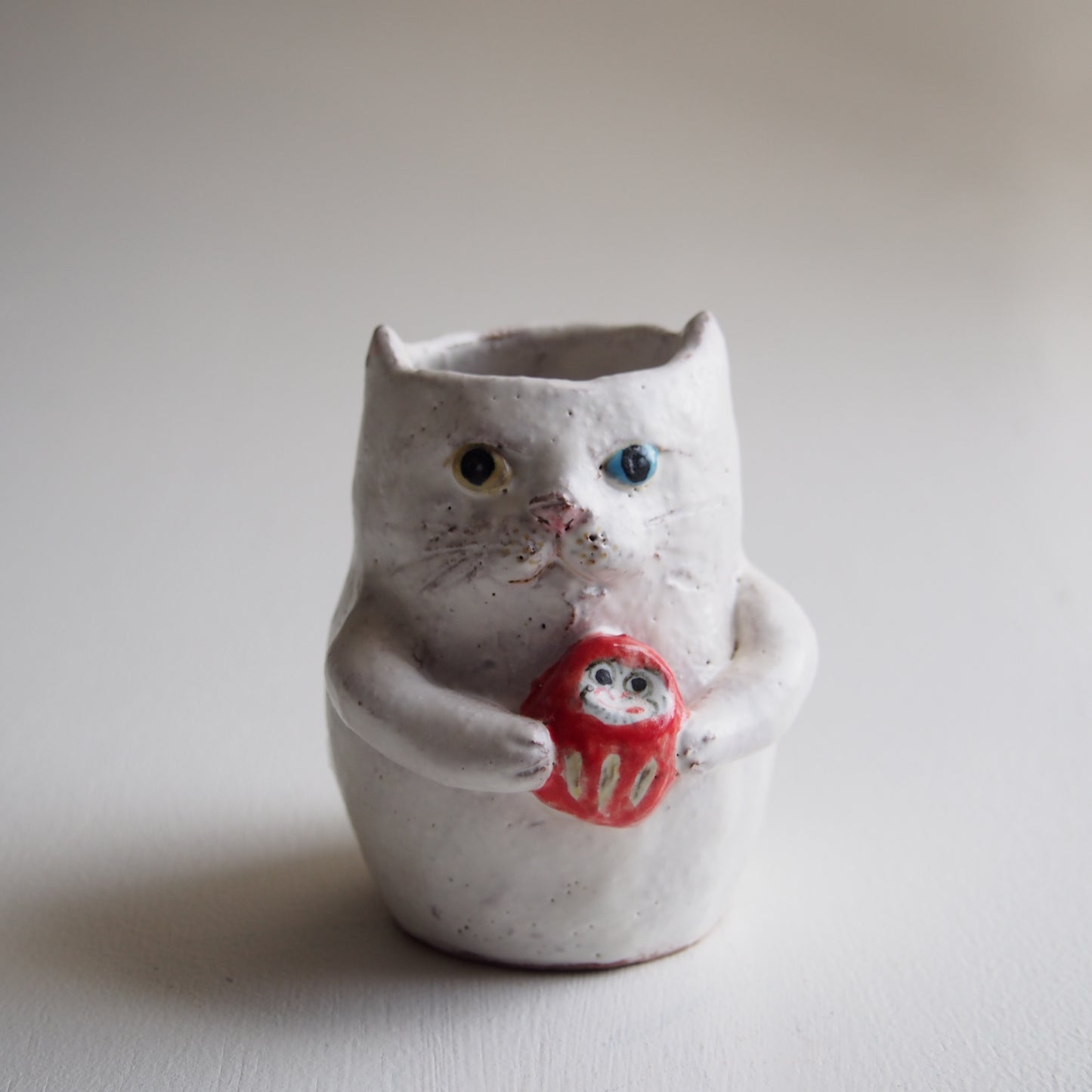 2 ねこ花入れ（中）縁起物 | 松浦 唱子