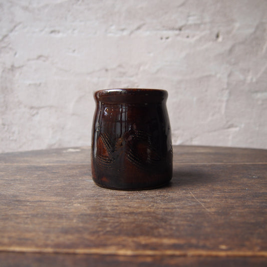 57 カトラリースタンドS（櫛目飴釉） | 加藤舞