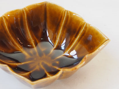 飴釉菱形鉢　小