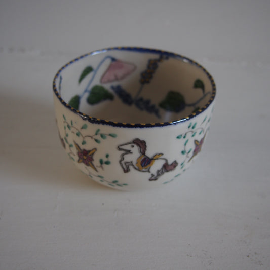 23-2　馬文様カフェオレボウル | つちやまり