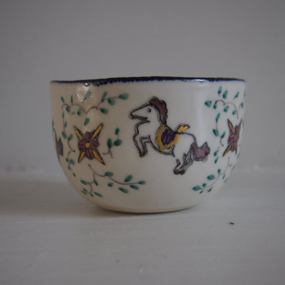 23-2　馬文様カフェオレボウル | つちやまり