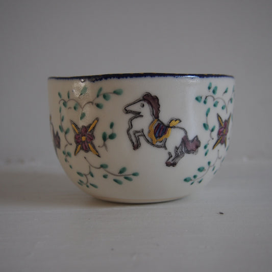 23-2　馬文様カフェオレボウル | つちやまり