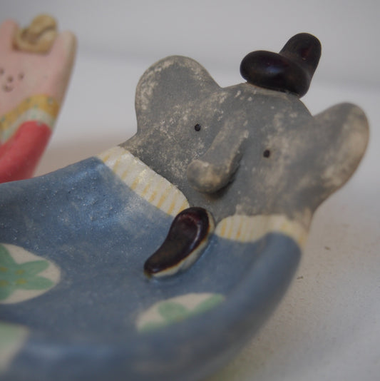 7　ひなシュガーボウル（ゾウ・ウサギ） ろ | 伊藤みほ