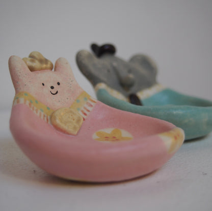 6　ひなシュガーボウル（ゾウ・ウサギ） い | 伊藤みほ