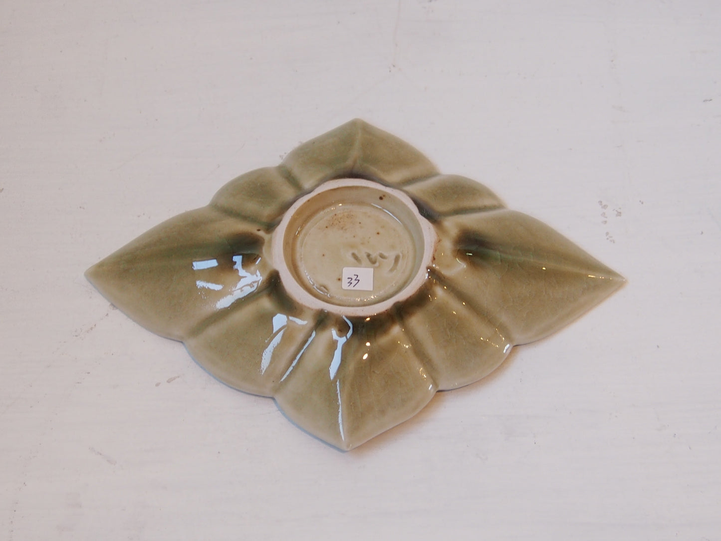 灰釉菱形皿　小