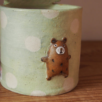 26　チェック柄くま缶(大) | 我妻なおり