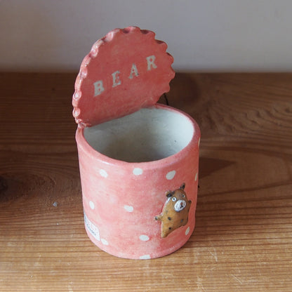 26　チェック柄くま缶(大) | 我妻なおり