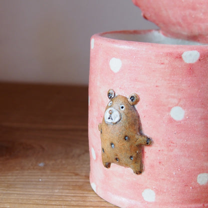 26　チェック柄くま缶(大) | 我妻なおり