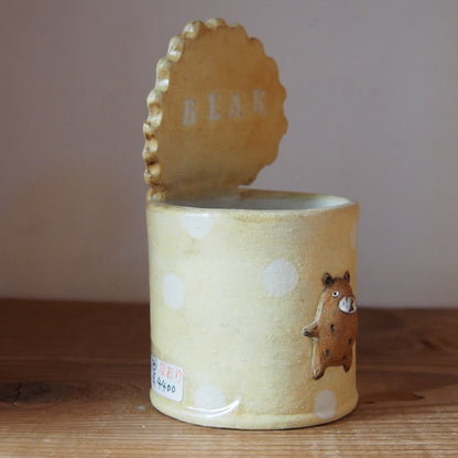 26　チェック柄くま缶(大) | 我妻なおり