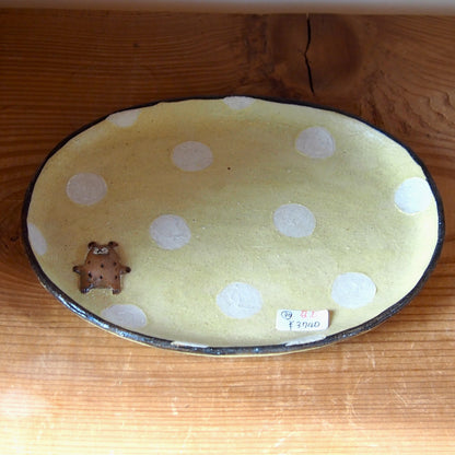 30　くま水玉だ円プレート | 我妻なおり