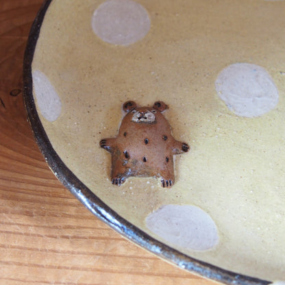 30　くま水玉だ円プレート | 我妻なおり