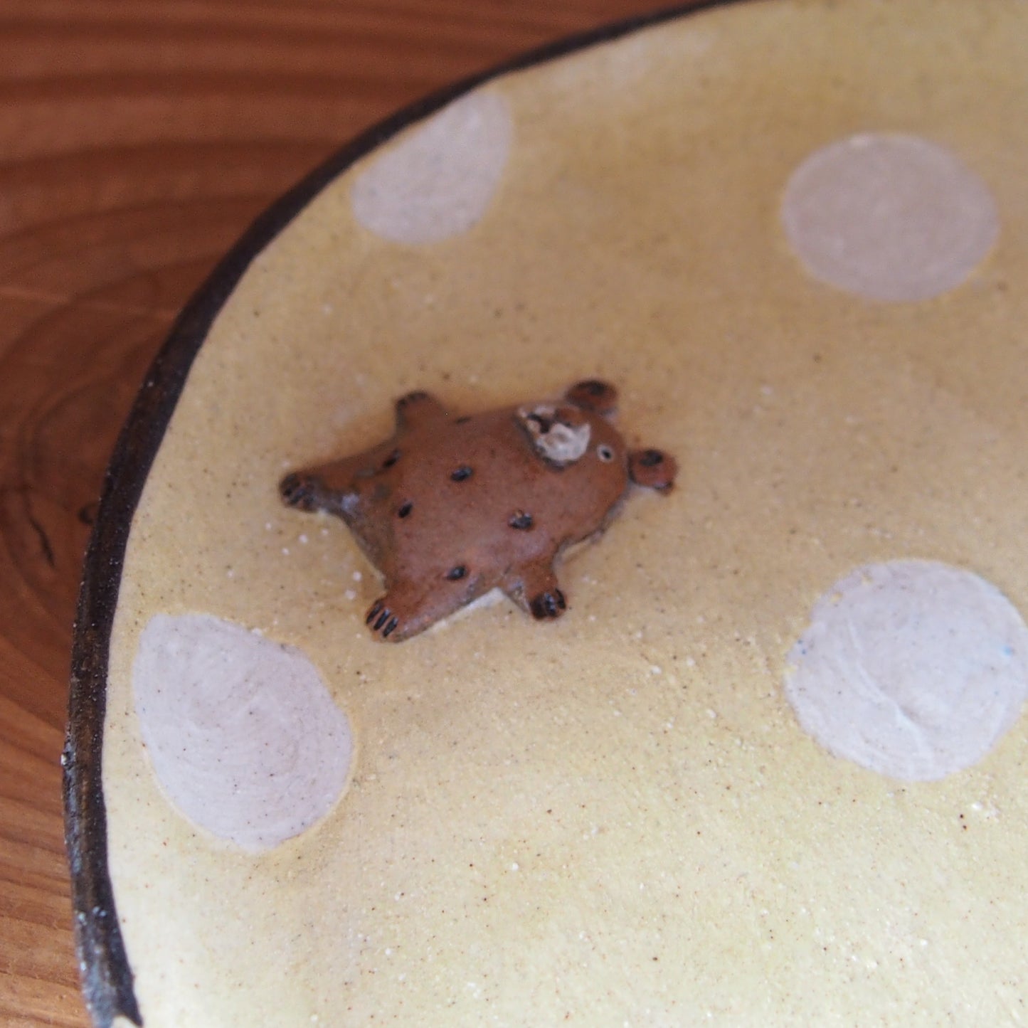 30　くま水玉だ円プレート | 我妻なおり