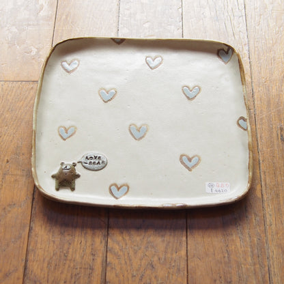38　LOVE♡BEAR四角プレート | 我妻なおり