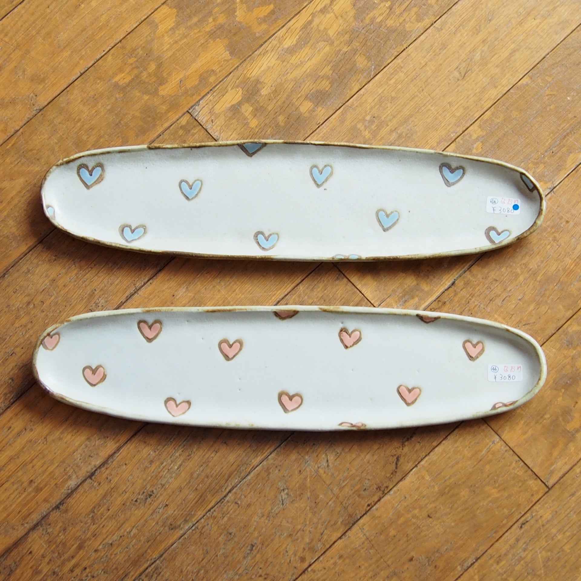 新品未使用　笠間焼　滝沢三奈子氏作　脚付長角皿 角皿・変形皿 – moegi