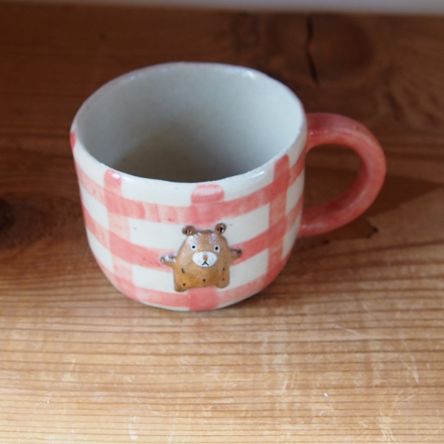 74　チェック柄たたらマグカップ | 我妻なおり