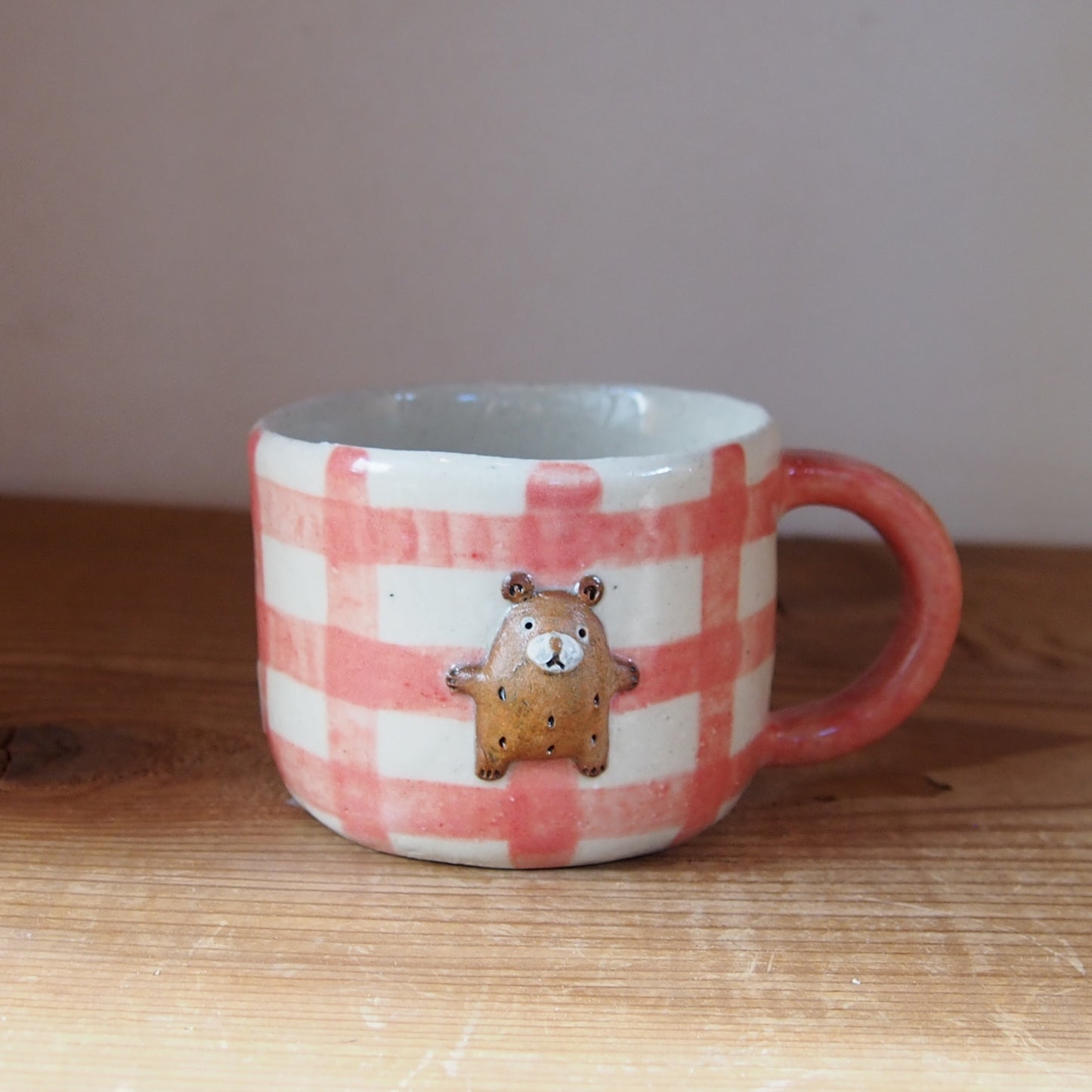 74　チェック柄たたらマグカップ | 我妻なおり