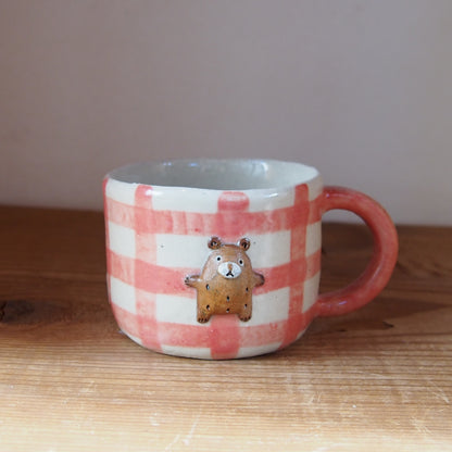 74　チェック柄たたらマグカップ | 我妻なおり