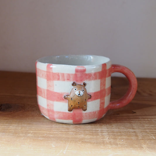 74　チェック柄たたらマグカップ | 我妻なおり