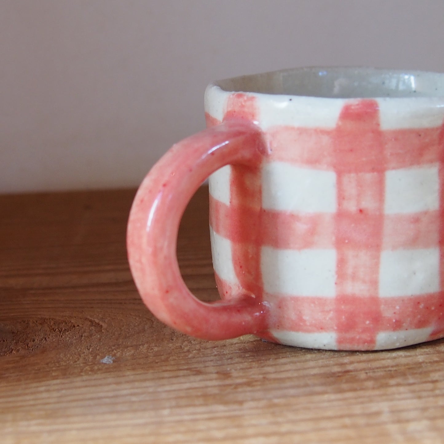 74　チェック柄たたらマグカップ | 我妻なおり