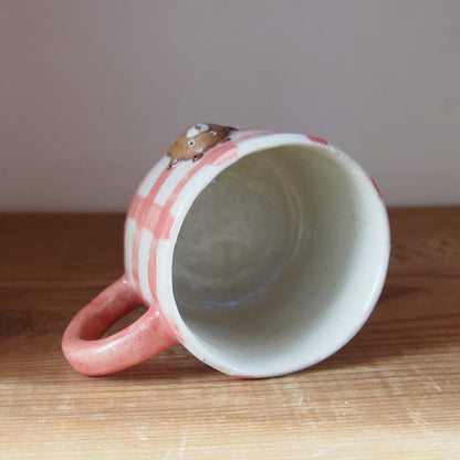 74　チェック柄たたらマグカップ | 我妻なおり