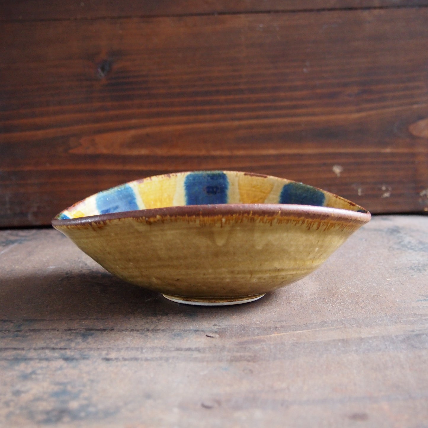 17 安南 青・飴 楕円鉢 | 遠藤 太郎