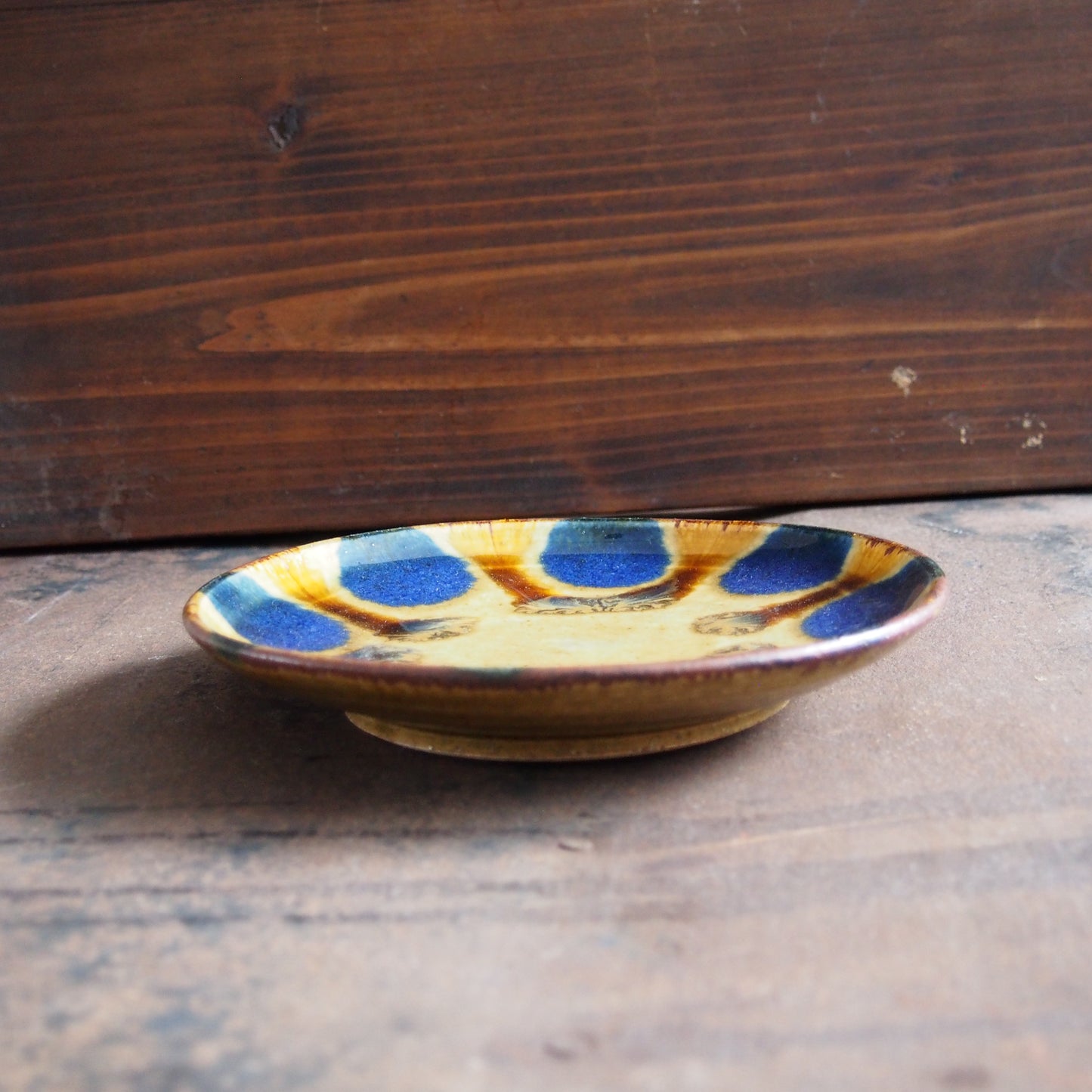 16 安南 青・飴 7寸皿 | 遠藤 太郎