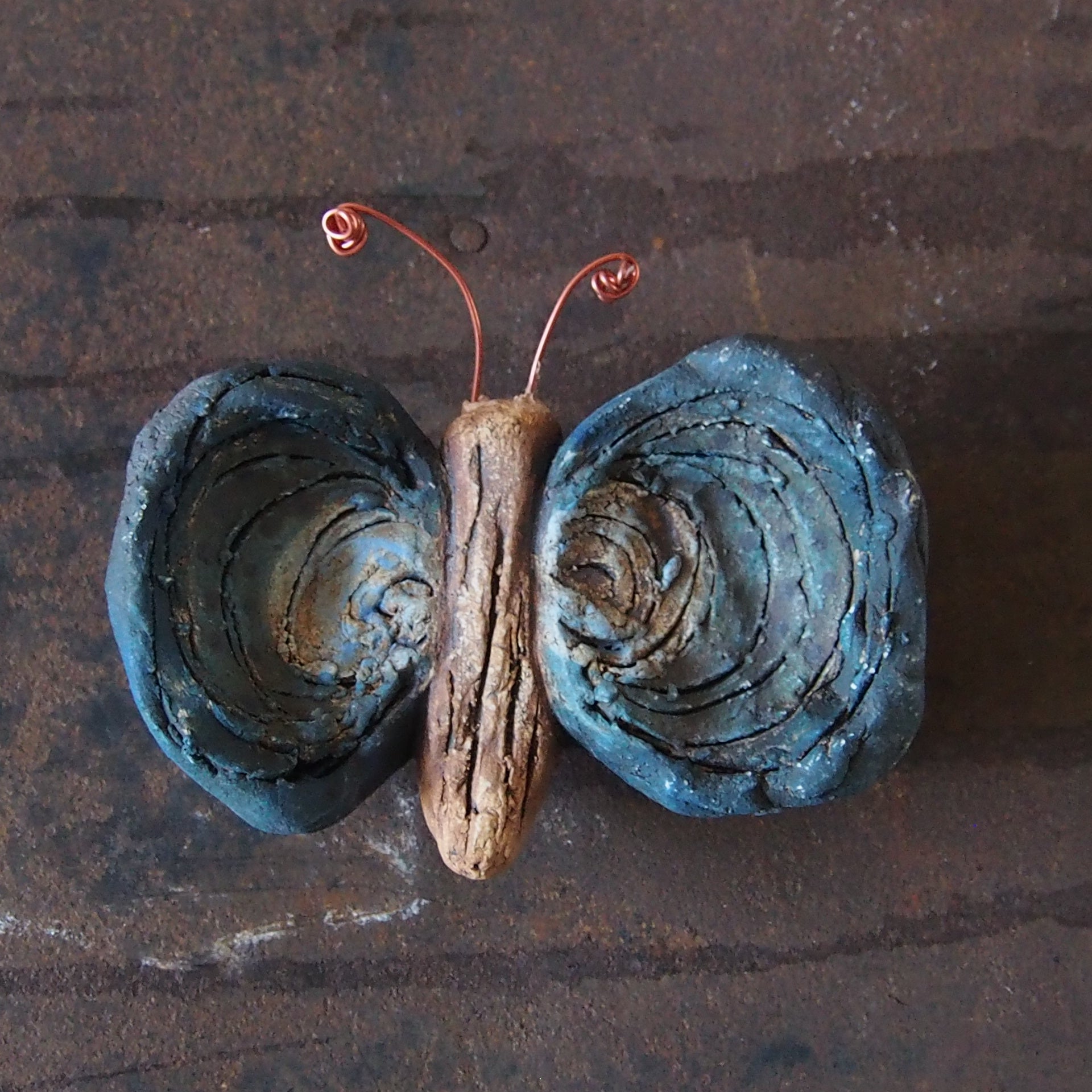 本田あつみ】21 ちょうちょ 紺色 | 益子のギャラリー もえぎ – moegi