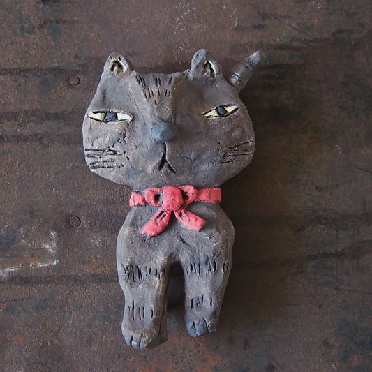 23　赤いリボンのクロネコさん | 本田あつみ