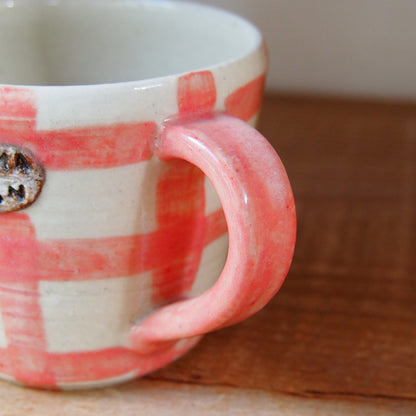 17　チェック柄くまパンマグ(小) | 我妻なおり