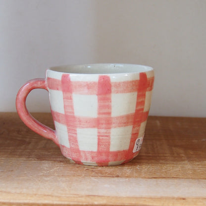 17　チェック柄くまパンマグ(小) | 我妻なおり