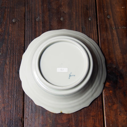 51　染付花文稜花6寸皿　A | 志村和晃