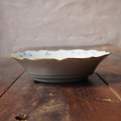 52　染付花文稜花6寸皿　B | 志村和晃