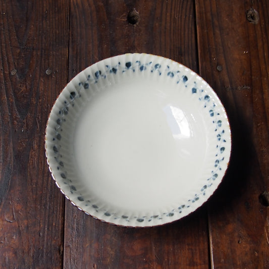 55　染付果実文しのぎ7寸鉢 | 志村和晃