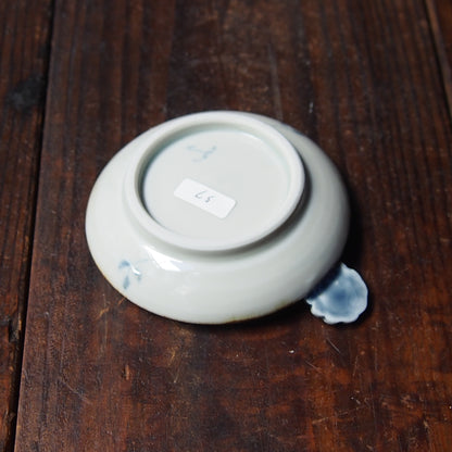 57　染付瑠璃手付き豆皿B | 志村和晃