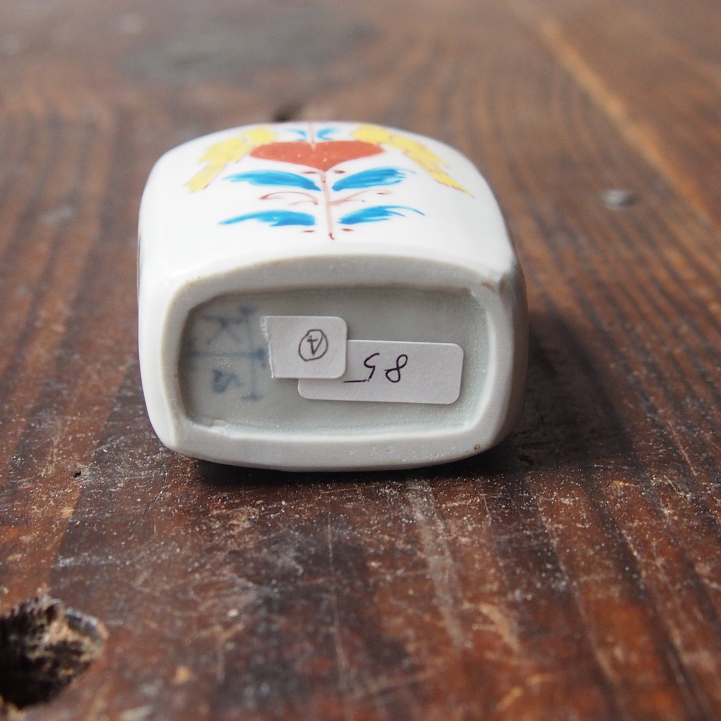 85　色絵双鳥文角小瓶　A | 志村和晃